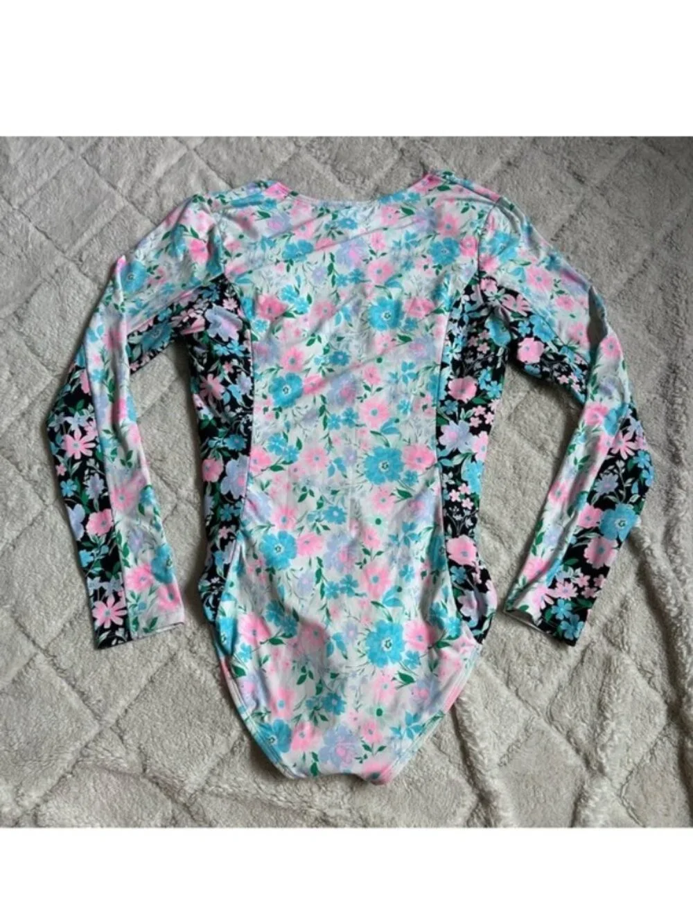 Celebrity Pink | Long Sleeve Zip-Front One-Piece Swimsuit | Size Large (11-13)